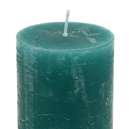Floristik24 Candle Petrol 50mm x 80mm dyed 12pcs