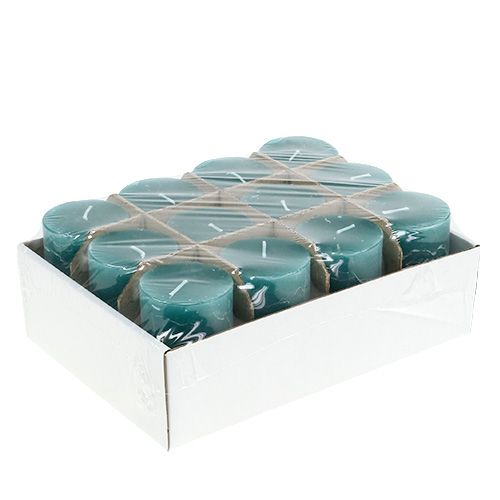 Floristik24 Candle Petrol 50mm x 80mm dyed 12pcs