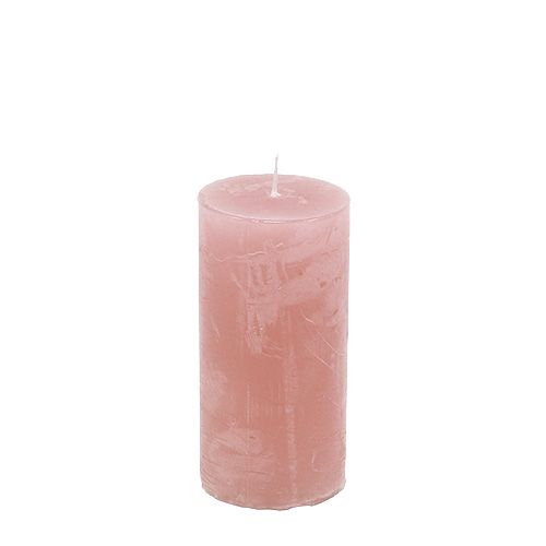 Floristik24 Candle old rose 50mm x 100mm dyed 12pcs