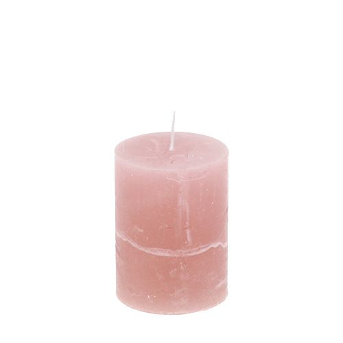 Floristik24 Candle old rose 60mm x 80mm dyed 8pcs