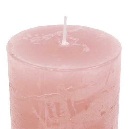 Floristik24 Candle old rose 60mm x 80mm dyed 8pcs