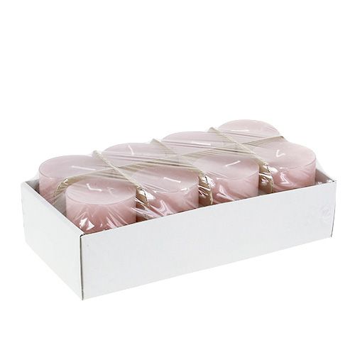Floristik24 Candle old rose 60mm x 80mm dyed 8pcs
