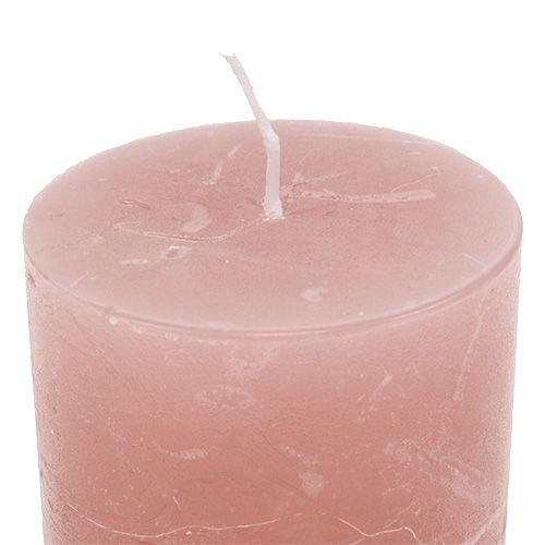Floristik24 Candle old rose 60mm x 140mm 8pcs