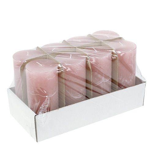 Floristik24 Candle old rose 60mm x 140mm 8pcs