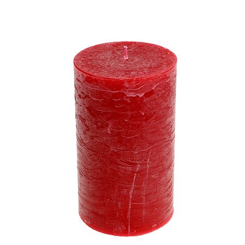 Floristik24 Red candle 85mm x 150mm dyed 4pcs