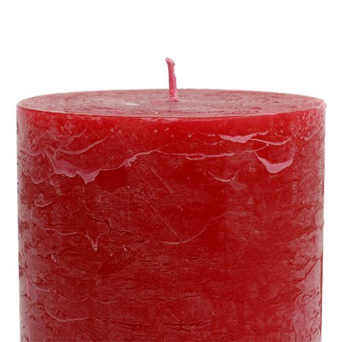 Product Red candle 85mm x 150mm dyed 4pcs