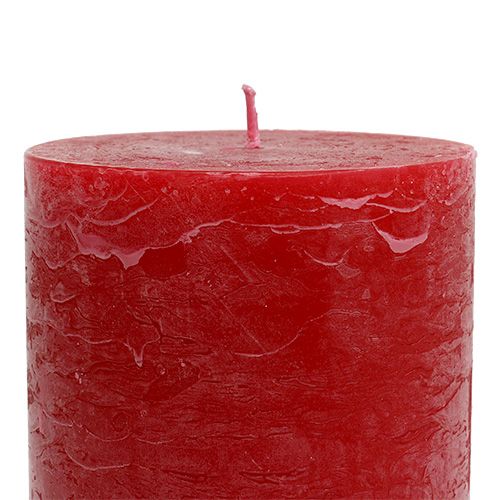 Floristik24 Red candle 85mm x 150mm dyed 4pcs