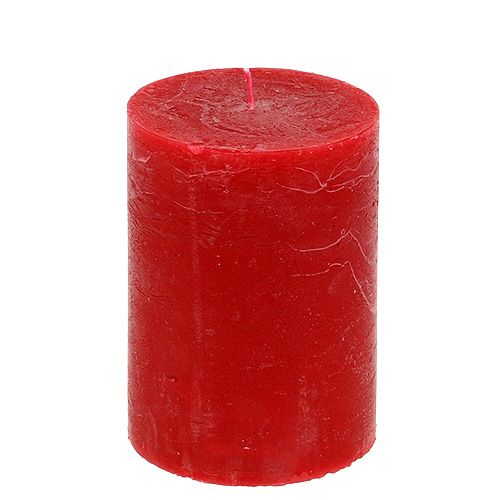 Floristik24 Candle red 85mm x 120mm dyed 4pcs