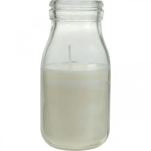 Floristik24 Candle in a glass soy wax lantern Soy candle white H12cm