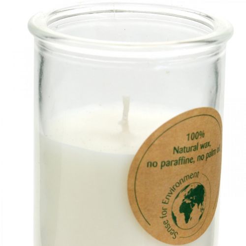 Floristik24 Candle in a glass soy wax soy candle with cork white Ø5.5cm H8.5cm