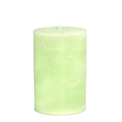 Floristik24 Candle dyed Mint 85mm x 120mm 4pcs