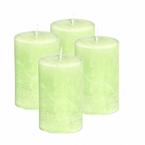 Product Candle Lime Green solid coloured 60mm x 80mm 4 pcs