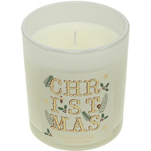 Product Scented candle Christmas Scented candle in a glass cream champagne Ø8cm