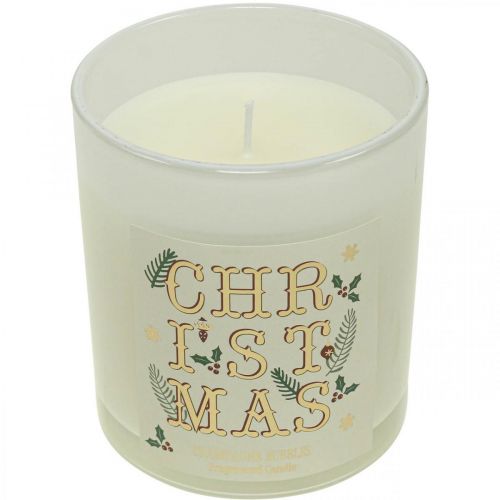 Floristik24 Scented candle Christmas Scented candle in a glass cream champagne Ø8cm