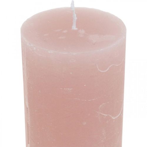 Product Pillar candles dyed through pink 50 × 100mm 4pcs