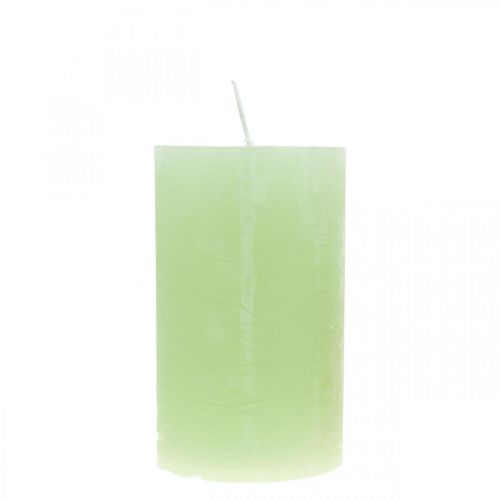 Product Pillar candles dyed lime green​​​​​​​ 60×100mm 4 pcs