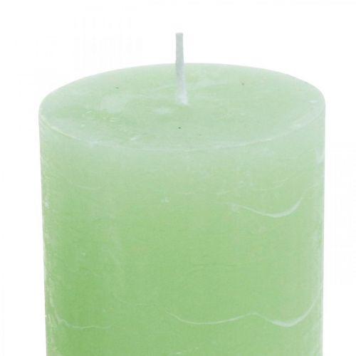 Product Pillar candles colored light green 70 × 100mm 4pcs