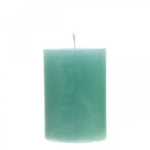 Pillar candles colored green 70×100mm 4pcs