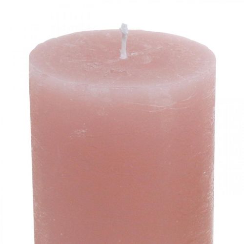 Product Pillar candles dyed through pink 70 × 100mm 4pcs