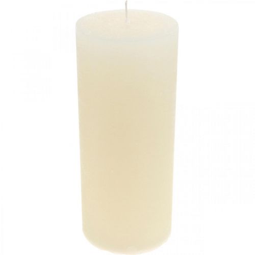 Pillar candles dyed cream white 85×200mm 2pcs