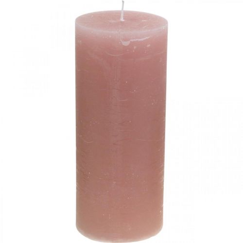 Pillar candles colored pink 85×200mm 2pcs
