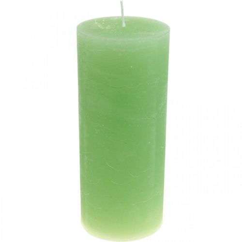 Product Pillar candles colored candles lime green​​​​​​​ 85×200mm 2 pcs