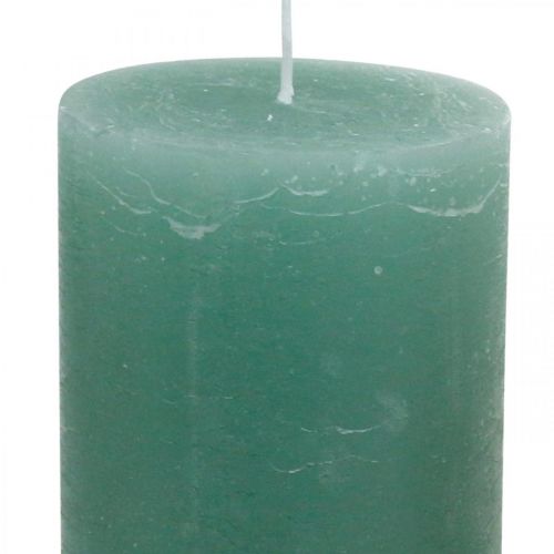 Product Pillar candles dyed green jade 85×200mm 2pcs