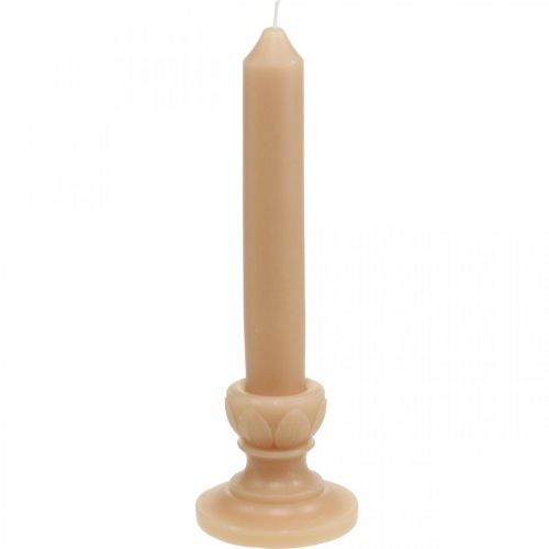 Floristik24 Deco Rod Candle Salmon Nostalgic Candle Decoration Wax Solid Colored 25cm