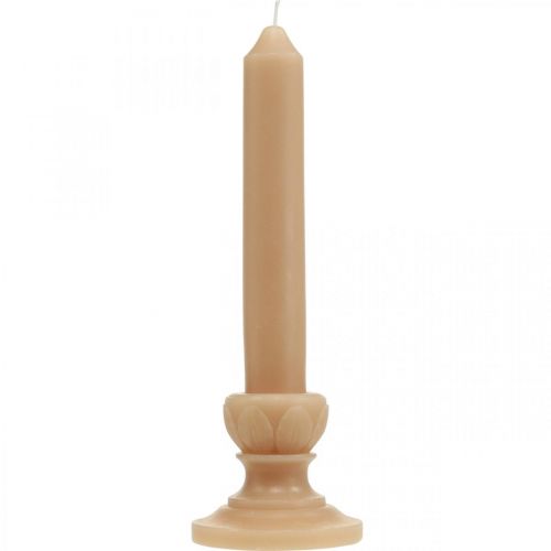 Floristik24 Deco Rod Candle Salmon Nostalgic Candle Decoration Wax Solid Colored 25cm