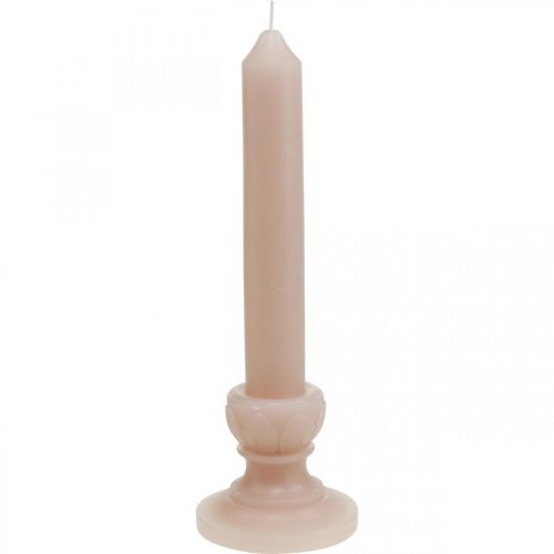 Decorative rod candle pink nostalgia candle wax solid colored 25cm