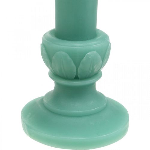 Product Deco candle retro candle wax table decoration green 25cm