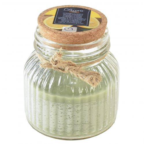 Scented candle in glass Citronella candle olive green H11,5cm