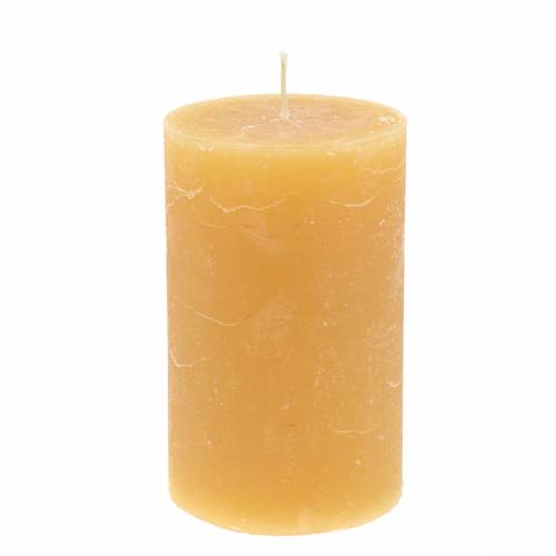 Solid coloured candles honey coloured 85×150mm 2pcs