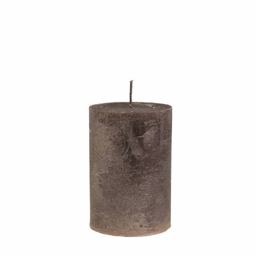 Floristik24 Colored candles copper metallic 60×80mm 4pcs