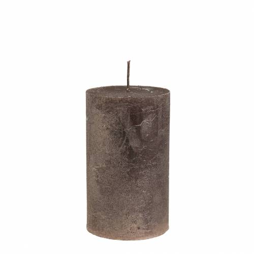 Floristik24 Colored candles copper metallic 60×100mm 4pcs