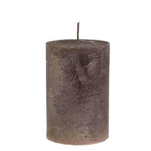 Floristik24 Colored candles copper metallic 85×120mm 2pcs