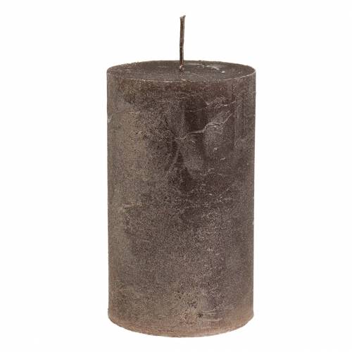 Floristik24 Colored candles copper metallic 85×150mm 2pcs