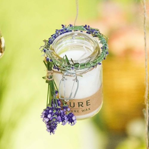 Floristik24 Candle in glass decoration with lid Pure Nature wax candle beeswax olive oil