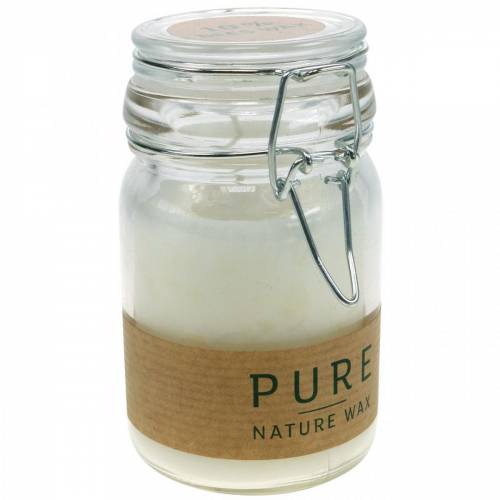 Candle in glass decoration with lid Pure Nature wax candle beeswax olive oil