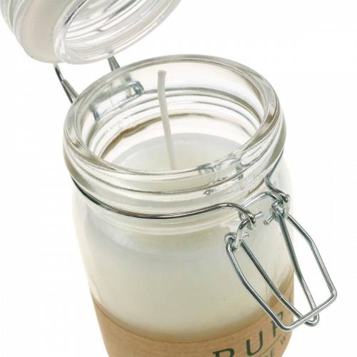 Floristik24 Candle in glass decoration with lid Pure Nature wax candle beeswax olive oil