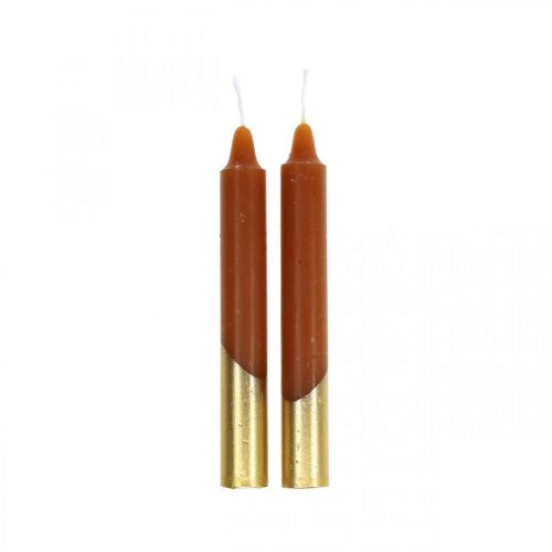 Tree candles pyramid candles Ø13×H105mm brown, golden 10pcs