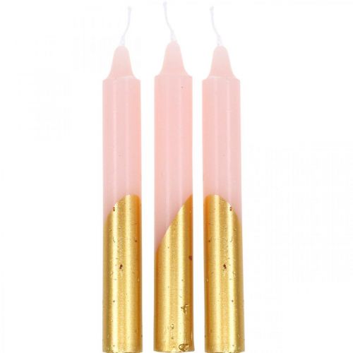 Floristik24 Tree candles pyramid candles pink, golden candles H105mm 10p