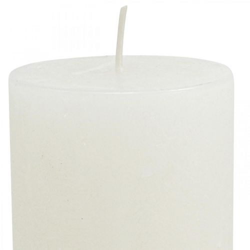 Product Pillar candles Rustic colored candles white 70/140mm 4pcs