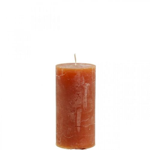 Solid-colored candles red-brown pillar candles 50×100mm 4 pcs