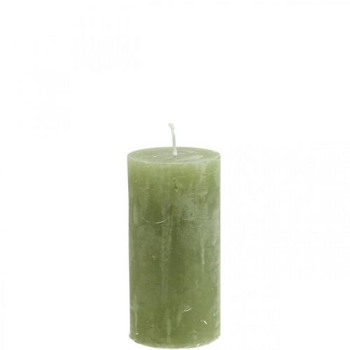 Solid Colored Candles Olive Green Pillar Candles 50×100mm 4 Pcs