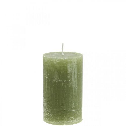Product Solid colored candles olive green pillar candles 60×100mm 4pcs