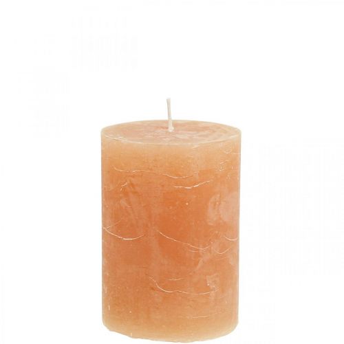 Product Solid colored candles Orange Peach pillar candles 70×100mm 4pcs