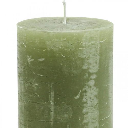 Solid Colored Candles Olive Green Pillar Candles 70×120mm 4 Pcs