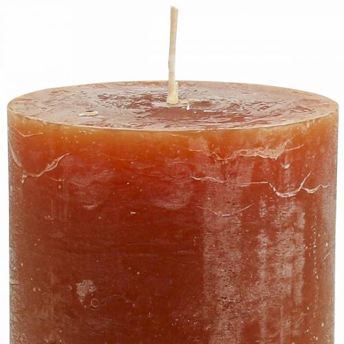 Product Solid-colored candles red-brown pillar candles 85×120mm 2 pcs