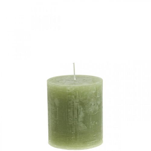 Solid Colored Candles Olive Green Pillar Candles 70×80mm 4 Pcs